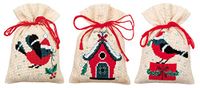 Vervaco Stickset, kerstmotief en huis (18 count), 8 x 12 cm