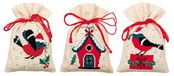 Vervaco Stickset, kerstmotief en huis (18 count), 8 x 12 cm