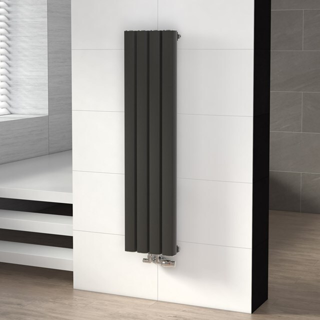 Maxaro Aluminium Designradiator Neptune Donkergrijs Metallic 1176 Watt 29,7x120cm Verticaal