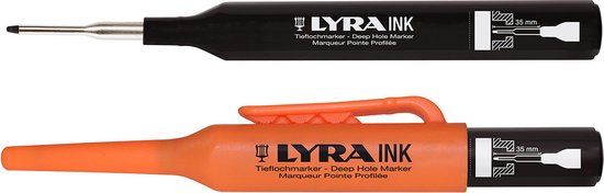 Lyra Merkstift Voor Diepe Gaten - Zwart Met Houder - 1 Stuks