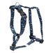 TOTTO Klein hondenharnas, model Figgo, maat S, H-type-design, verstelbaar, comfortabel, licht, blauw en groen botpatroon
