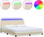 vidaXL Bedframe "Hanko" Stof Crèmekleurig 180x200 cm