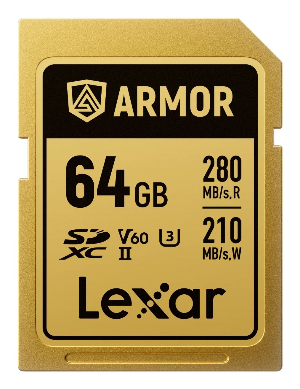 Lexar Pro Gold Armor 64GB SDXC UHS-II V60 - R280/W210 MB/s - IP68