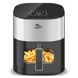 Uten Dual Blaze Airfryer heteluchtfriteuse, 2000 W, olievrije friteuse met kijkvenster 5,5 l, 14 kookfuncties, recepten, uitgestelde start, geen omdraaien