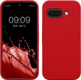 kwmobile telefoonhoesje geschikt voor Google Pixel 9a - Hoesje met siliconen coating - Smartphone case in kersrood