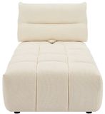 Vente-unique APOLIU Chaise longue met schuivende rugleuning van beige stof met textuur