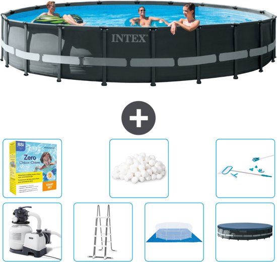 Intex Rond Ultra XTR Frame Zwembad - 610 x 122 cm - Grijs