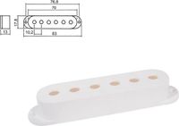 Boston SPC-10-WH pickup cover, Stallion model single coil, 83,0-70,0x17,8x18,0mm, 3 stuks, wit
