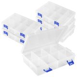 Icecat Ensemble de 6 boîtes de rangement transparentes avec 8 compartiments
