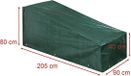 Cm Housse de protection pour banc d'extérieur/meuble de jardin - vert - polyester - imperméable - 210 x 91 x 80 cm