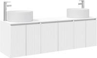 vidaXL Badkamerkastenset 3 st Wit 161,5 x 44,5 x 80 cm Bewerkt hout