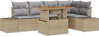 vidaXL Tuinbank Set Beige Polyrattan