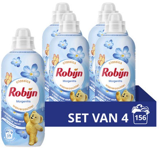 Robijn Wasverzachter Morgenfris Voordeelverpakking 4 flessen