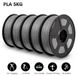 PLA-filament - Filament pour imprimantes 3D - 5 kg - 5 bobines de 1 kg - 1,75 mm - Tolérance ±0,02 mm - Gris