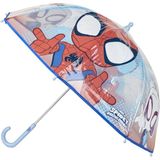 Spidey bubbelparaplu, handmatig, transparant, met Spiderman-print, 100% POE, glasvezelstructuur, origineel product ontworpen in Spanje