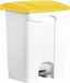 HELIT Poubelle à pédale - 70 litres - Métal - Blanc/Jaune - Couvercle inclus