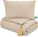 ASE Spolka Akcyjna Couette pour enfant sans housse 100x135 cm - Ensemble couverture et oreiller pour bébé en Coton couverture enfant 100 x 135 et oreiller 60 x 40 - Couettes couette enfant pour lit bébé Oeko-Tex Beige avec étoiles blanches
