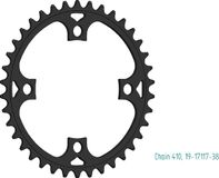 Xtrabike Bafang Porteur Tandwiel 38t 1/2x3/32 Zwart Staal