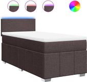 vidaXL Boxspringbed met matras, donkerbruin, 90x200 cm