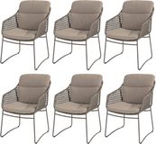 AVH-Collectie Barolo New York stoel bank dining loungeset 4 delig verstelbaar latte