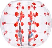 VEVOR Opblaasbare Bumpbal Bumper Shock Ball 1 Stuk 1,2 m x 1,03 m Menselijke Botsingsbal PVC Body Bubble Bounce Ball voor Buitenactiviteiten Transparant + Rode Stippen Opblaasbare Bumperbal