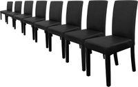 Merkloos / Sans marque [en.casa] Eetkamerstoel Zagreb - 8 stuks set - kunstleer - zwart