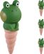 Merkloos Relaxdays waterdruppelaar keramiek - set van 4 - 100 ml - kikker - kamerplanten - terracotta-groen
