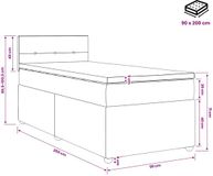 vidaXL Boxspringbed met matras, donkergrijs, 90 x 200 cm, stof