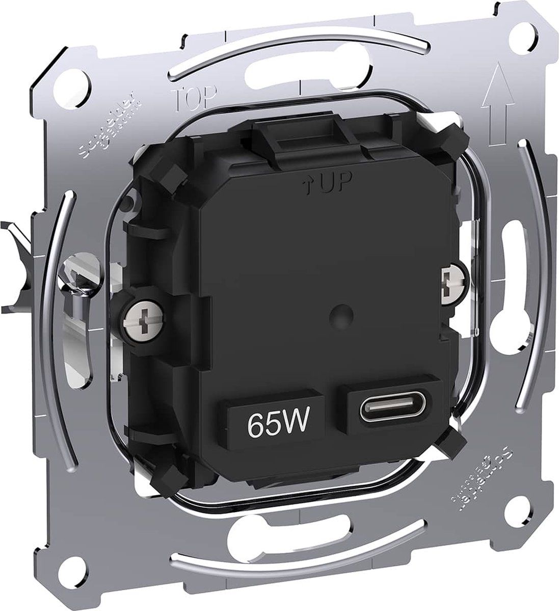 SCHNEIDER ELECTRIC Sokkel - USB-oplader Type C - 65W - Merten - Zwart