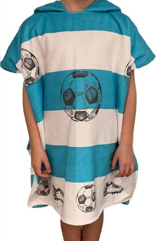 HOMELEVEL Badstof Poncho voor Kinderen - Unisex - Meerkleurig - Maat 86/92 - Katoen