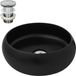 LuxeBath ML-Design Keramische wastafel Zwart Mat Ø35x30 cm Rond incl. afvoerset