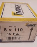 Index 10 stuks draadstang M8 x 110 mm met moer en ring