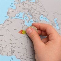 Scratch Map Wereldkaart blauw