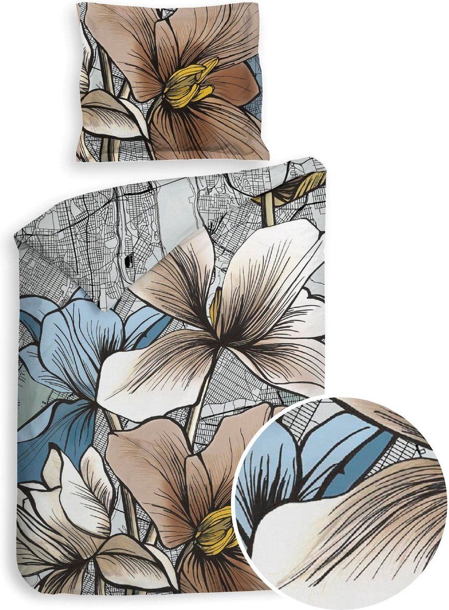 Heckett & Lane Hudson Dekbedovertrek - 140x220 cm - Sketch Grey