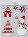 1x velletjes raamstickers sneeuwversiering rood/wit 34,5 cm - Raamversiering/raamdecoratie stickers kerstversiering