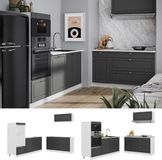 Vicco Keuken Fame-Line, Anthrazit-Gold Landhaus/Wit, 340 cm zonder werkblad