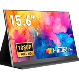 Yodoit Draagbare Monitor 15.6" 1920×1080 FHD Monitor Scherm IPS Display met USB Type C/Mini HDMI Poort en Ingebouwde Luidsprekers, Smart Cover, Compatibel met PC, Laptop, MacBook, PS 3/4/5, Xbox