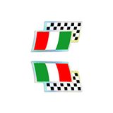 4R Quattroerre.it 14108 3D sticker Italië schaakbord vlag rechts en links