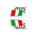 4R Quattroerre.it 14108 3D sticker Italië schaakbord vlag rechts en links
