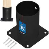 KOTARBAU® Paalvoet, Paalhouder, voor Schroefbevestiging, Gepoedercoat Staal, ⌀ 100 mm, Zwart