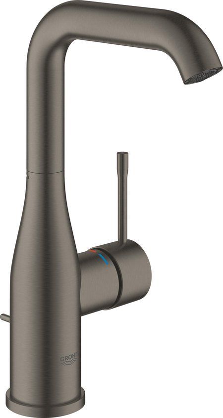 GROHE Essence New Wastafelkraan - hard graphite geborsteld (mat antraciet) - met trekwaste