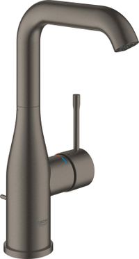 GROHE Essence New Wastafelkraan - hard graphite geborsteld (mat antraciet) - met trekwaste