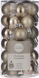 House of Seasons Kerstballen - 30x stuks - champagne - plastic - 3 cm - mini kerstballen