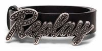 REPLAY Leren riem Belt W90 Black zwart