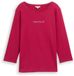 Tom Tailor - Slim fit shirt met lange mouwen en glitterlogo - Maat XXL - dark pink