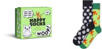 Happy Socks unisex giftbox 2P sokken dogs zwart & groen