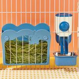 Ibenzoa® Hooiruif Voerset 3-in-1 – Voor Konijnen, Cavia's & Chinchilla's (Blauw)