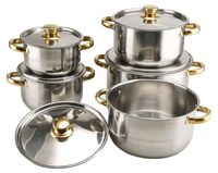 Ensemble d'ustensiles de cuisine en acier inoxydable avec couvercles en verre