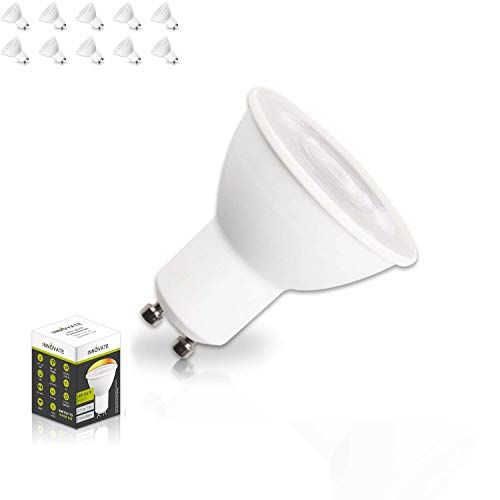 GIGA-LED Dim to Warm GU10 Spot, warm wit ([Pack van 10/set] GU10 LED-spot, 3-in-1 dimmen zonder dimmer)