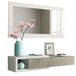 Hal Noon Model Hal met lade en spiegel, Artik White en Alaska Oak, 95 cm (Breedte) x 19 cm (Hoogte) x 26 cm (Diepte)